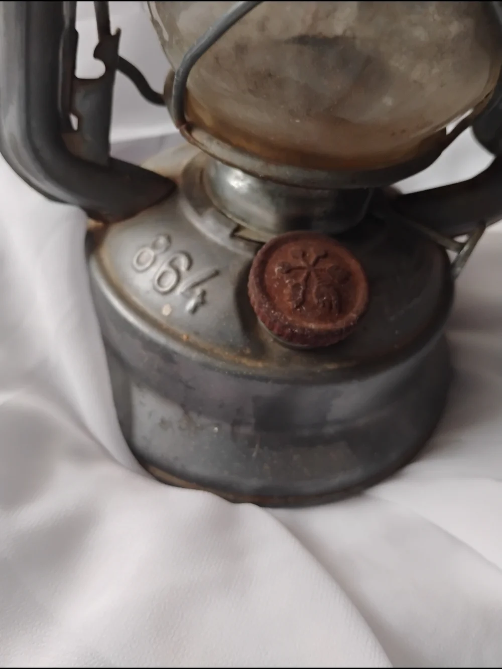 Antique-Style Metal Lantern in Gray Finish